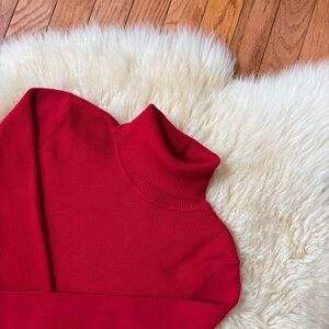 Ralph Lauren Red Ribbed Turtleneck Sweater